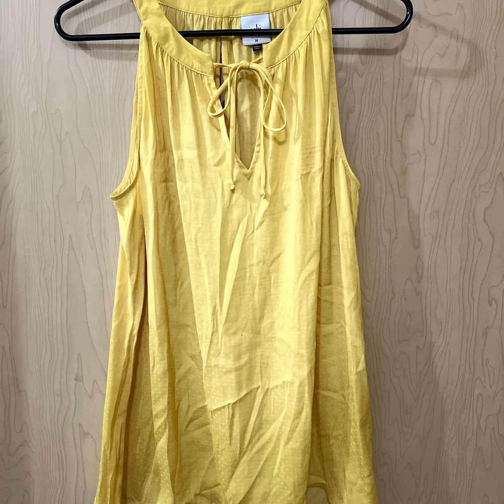 CAbi Yellow Tie Front Sleeveless Tank Top